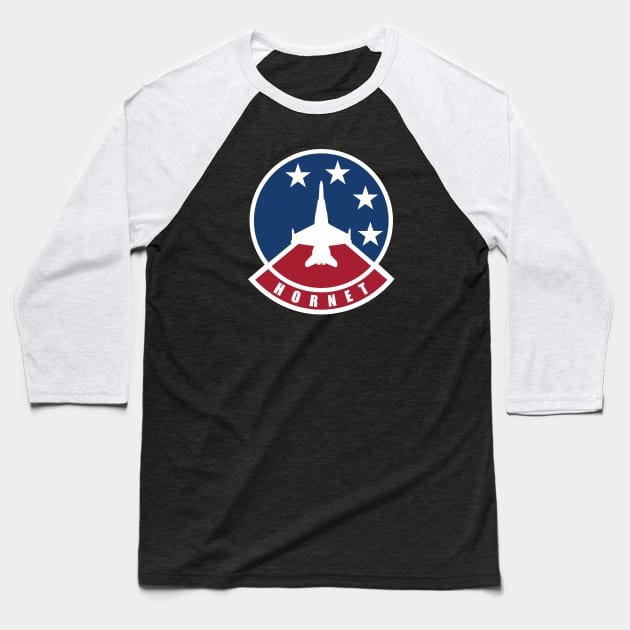 F/A-18 Hornet Patch Baseball T-Shirt by TCP